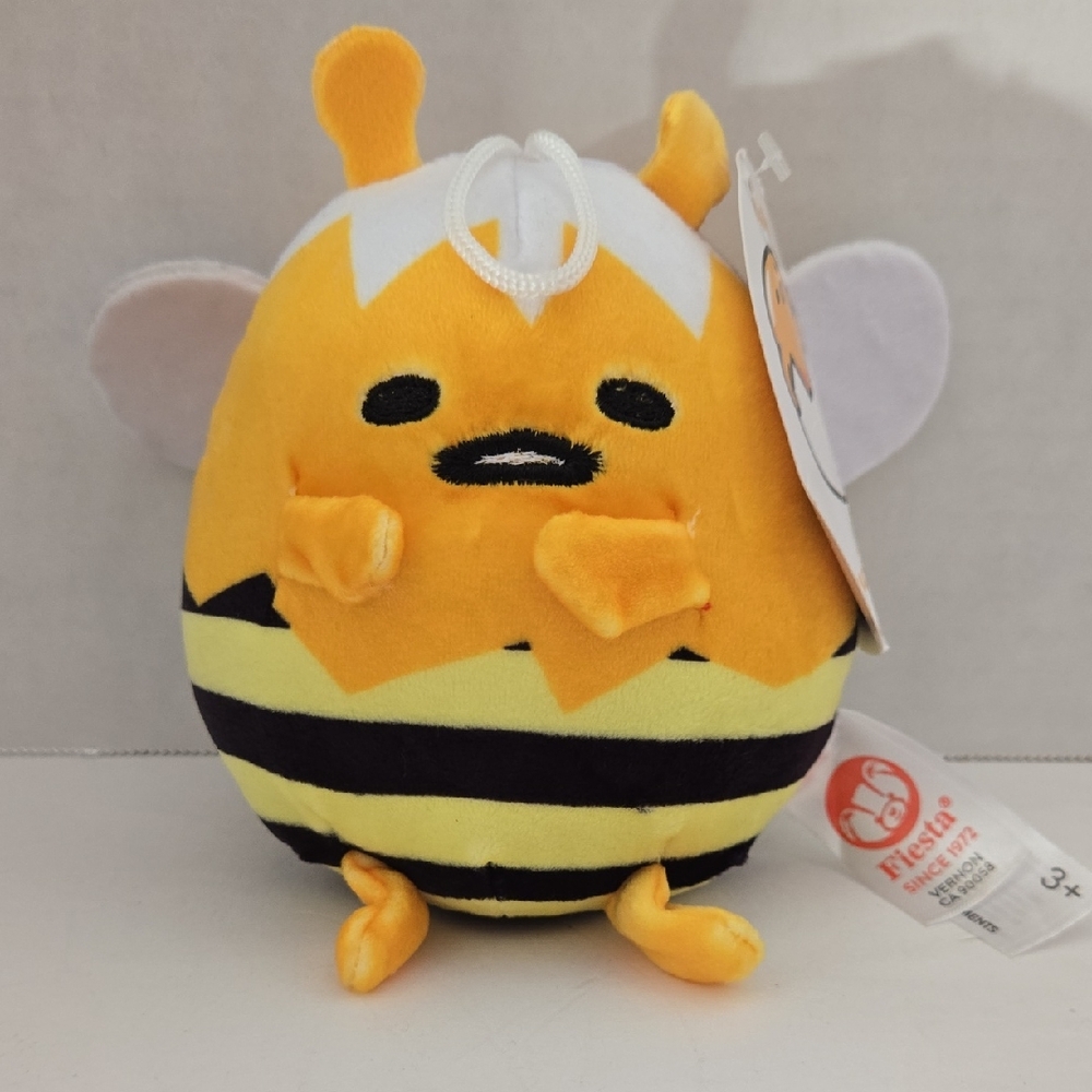 Sanrio 2023 x Fiesta Gudetama In Bumblebee Outfit Plush NWT 5"X6"x4"